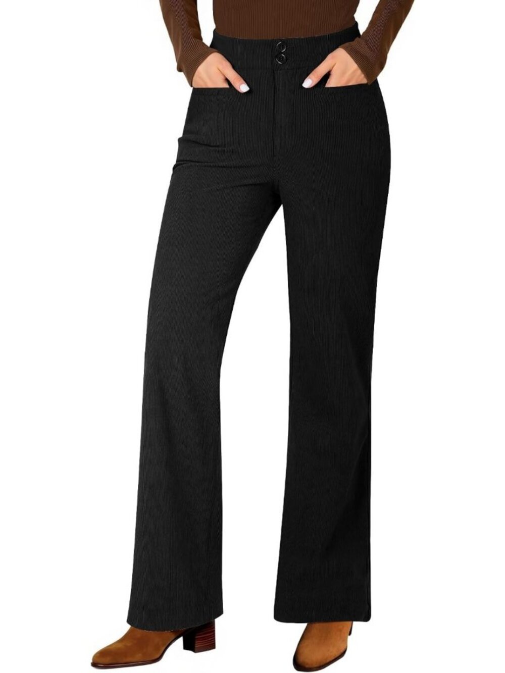 High-Waisted Corduroy Wide Leg Pants for Women | Trendy Fall Casual Trousers